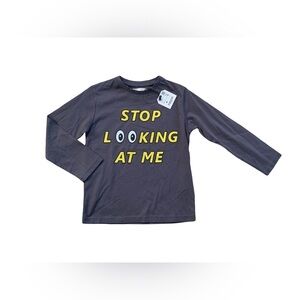 Zara NWT Size 7 Stop Looking At Me Long Sleeve Tee